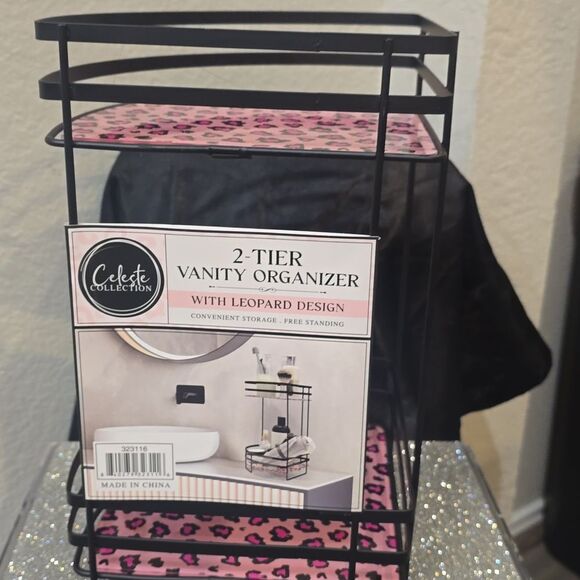 Celeste Collection Pink Leopord 2-Tier Vanity Organizer - Picture 6 of 8